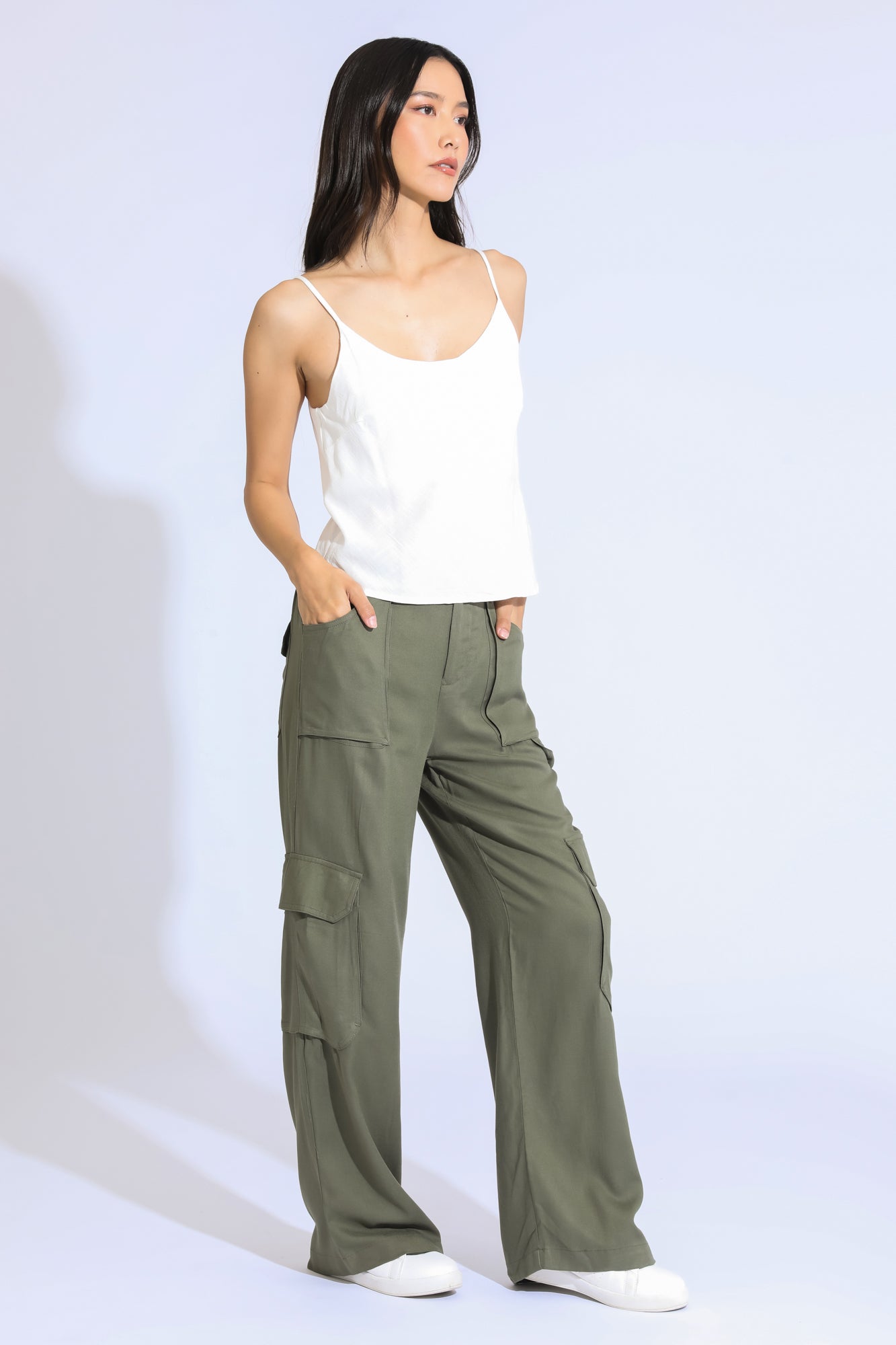 Olive wide leg pants hotsell