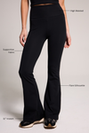 High-Waist Luxe Flare Legging - Black