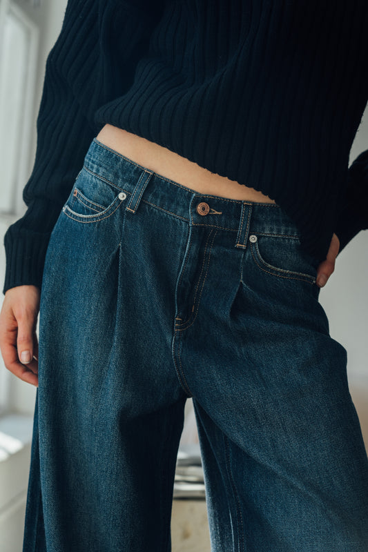 Baggy Dad Jeans - Vintage Indigo