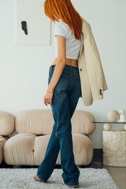 High Rise Bootcut Jeans - Vintage Dark Blue