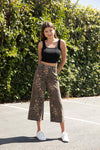 Marina Wide Leg Crop Pants - Brown Leopard