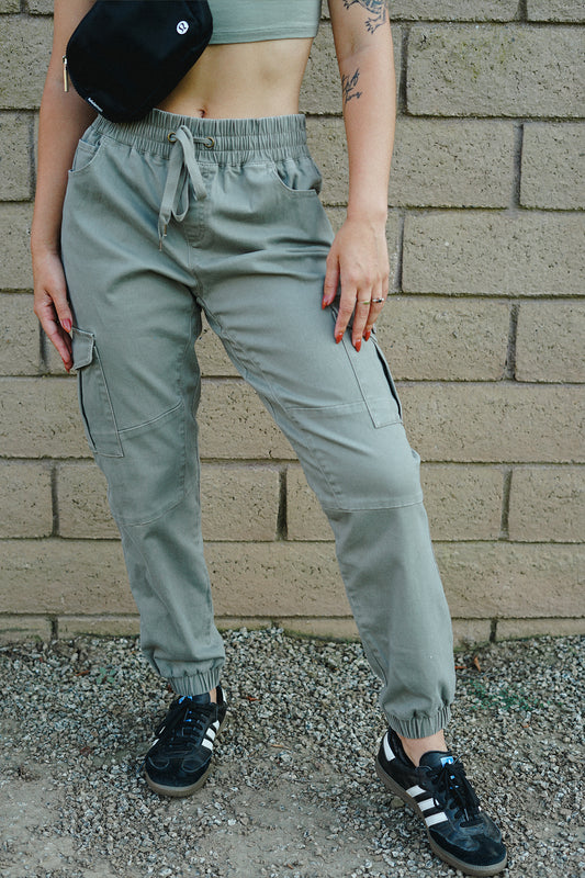 The Everyday Cargo Moto Jogger - Dusty Sage