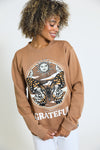 Grateful Vibes Crewneck Sweatshirt - Macchiato