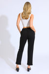 Olivia Retro Straight Leg Knit Pant - Black