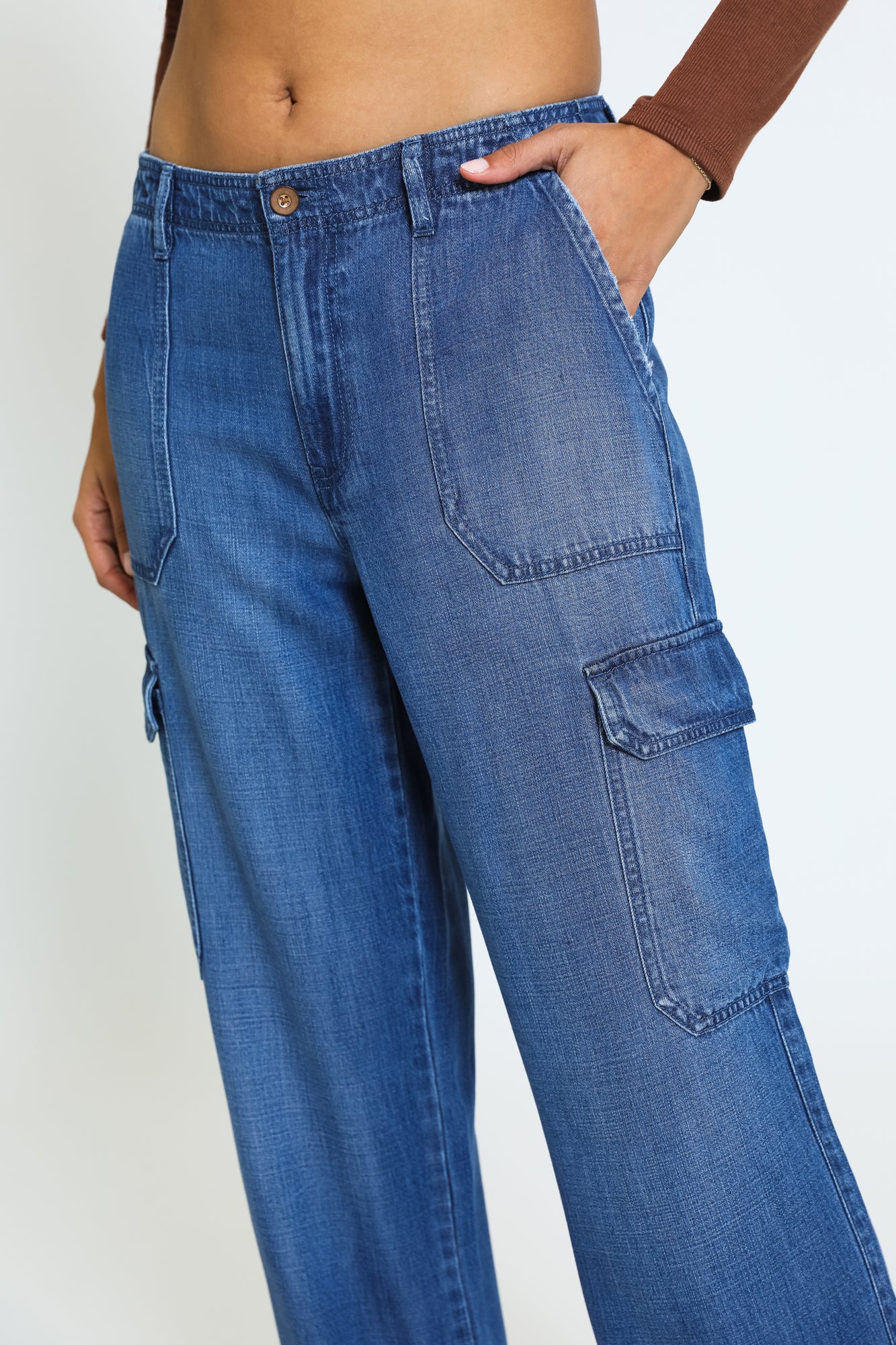 Harper Straight Leg Cargo Pants - Vintage Indigo – Rewash Brand