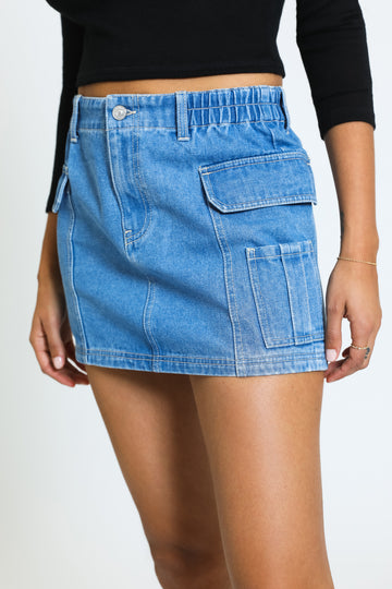 CARGO MINI SKIRT - INDIGO MEDIUM