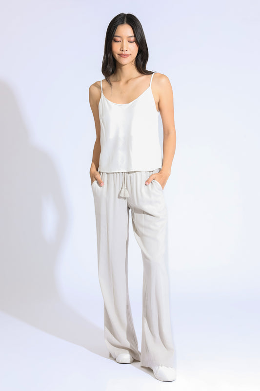 LUNA BOARDWALK WIDE LEG PANT - LIGHT SAND