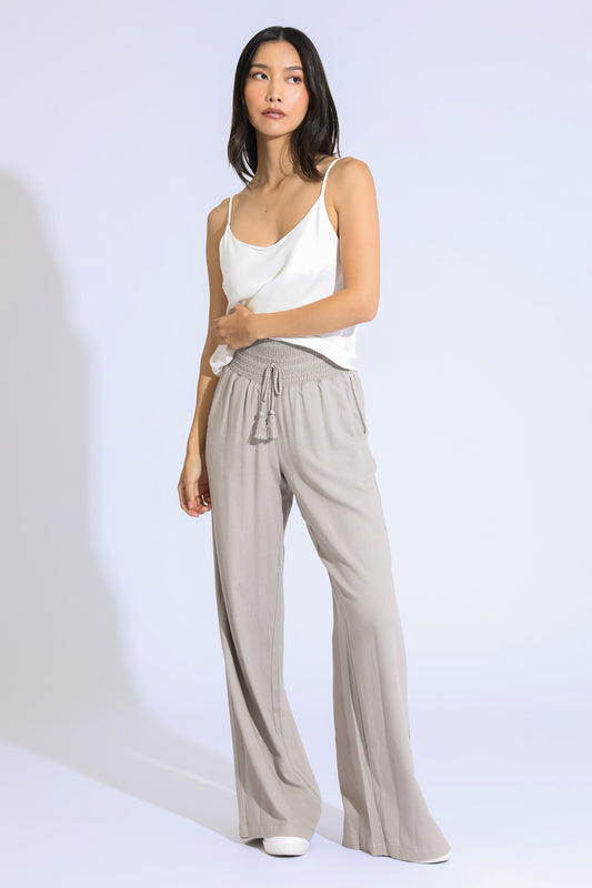 LUNA BOARDWALK WIDE LEG PANT - TAUPE