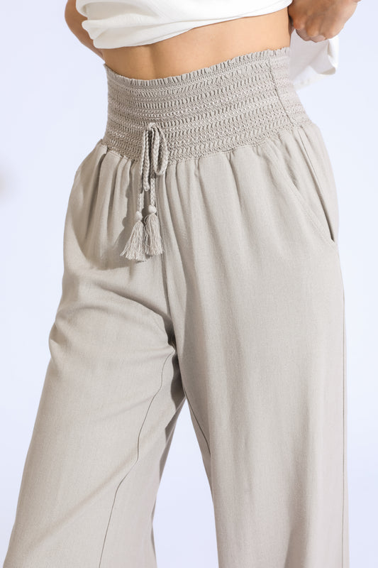 LUNA BOARDWALK WIDE LEG PANT - TAUPE