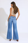 Mia Wide Leg A-Line Trouser - Vintage Indigo