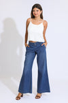 Mia Wide Leg A-Line Trouser - Medium Indigo