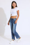 Payton High Rise Kick Straight Jeans - Vintage Blue Black