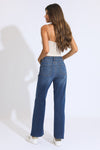 SUPER HIGH RISE WIDE LEG JEANS - VINTAGE DARK BLUE/BLACK