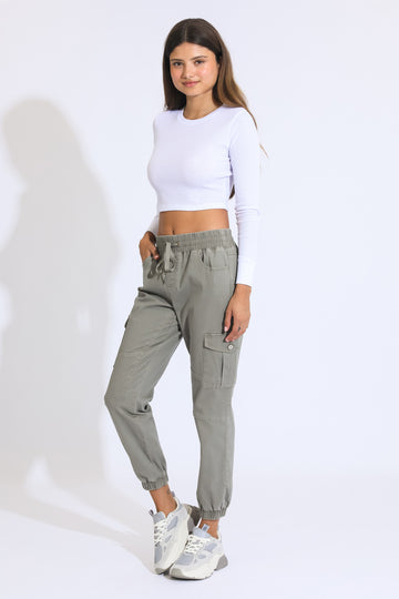 The Everyday Cargo Moto Jogger - Dusty Sage