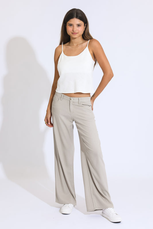 Classic Rise A-line Baggy Pant - Taupe