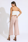 Marina Wide Leg Crop Pants - Light Sand