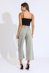 Marina Wide Leg Crop Pants - Dusty Sage