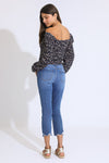 CLASSIC RISE CROPPED JEANS - DARK BLUE/BLACK