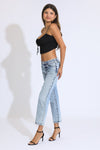 Next Level Low Rise Straight Jeans - Acid Wash