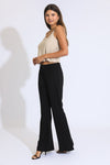 Cassie Pull On Flare Pants - Black