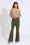 Cassie Pull On Flare Pants - Sea Kelp