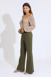 Cassie Pull On Flare Pants - Sea Kelp