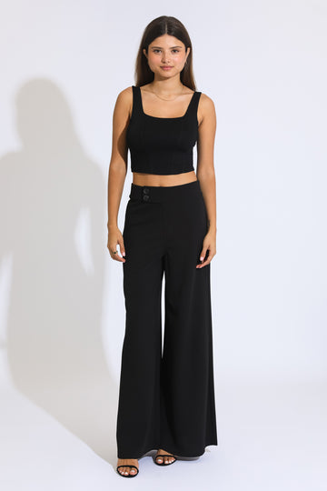 Carrie Extreme Wide Leg Trousers - Black