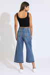 Marina Wide Leg Crop Pants - Medium Indigo