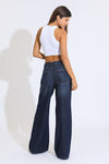 Alexa Raw Hem High Rise Jeans - Vintage Dark Blue