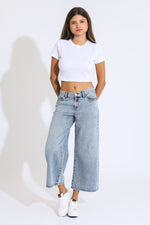 Jaycie Classic Lowrise Wide Leg Crop Jeans - Indigo