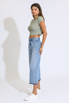 Marina Wide Leg Crop Jeans - Light Medium Indigo