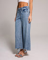 High Rise Wide Leg Cropped Jeans - Medium Indigo