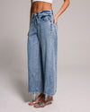 High Rise Wide Leg Cropped Jeans - Medium Indigo