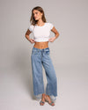 High Rise Wide Leg Cropped Jeans - Medium Indigo