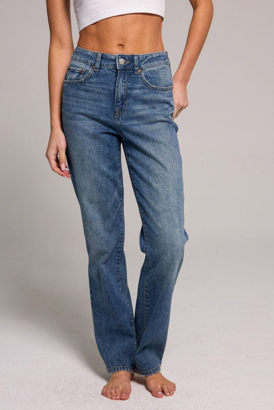 Stella High Rise 90's Straight Jeans - Dark Blue Carbon