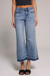 Cropped Mid Rise Wide Leg Jean - Medium Indigo