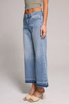 Cropped Mid Rise Wide Leg Jean - Light Medium Indigo