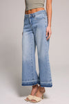 Cropped Mid Rise Wide Leg Jean - Light Medium Indigo