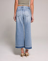 Cropped Mid Rise Wide Leg Jean - Light Medium Indigo